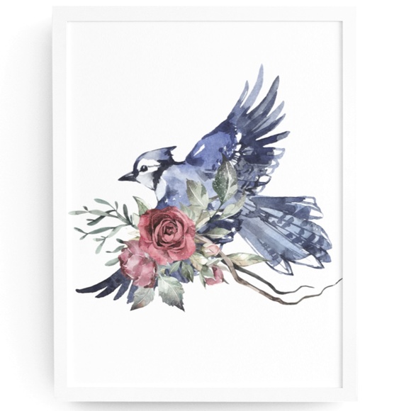 Other - Watercolor Wall Art Blue Jay Illustration Print Poster Unframed